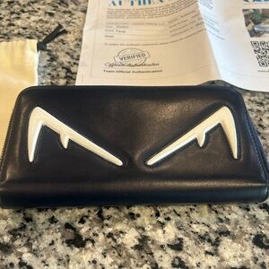 Women’s Authentic Fendi Monster Long Wallet